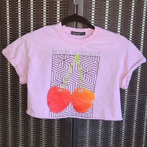 BooHoo Pink Studded Crop Top